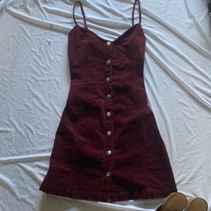 Maroon, button down dress